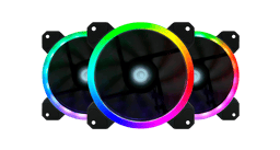 Kit de ventiladores Vorago Game Factor FKG400, 12MM RGB, tiras LED, control remoto