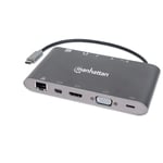 Estación Docking USB-C Manhattan 152808 Supervelocidad 7 en 1 Gris