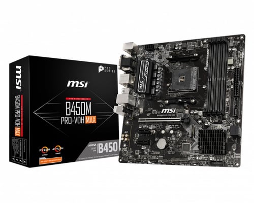 Tarjeta Madre MSI B450M PRO-VDH MAX Socket AM4/ 2XDDR4 /6XUSB 3.2/ HDMI/ DVD/ VGA, 7A38-043R