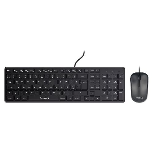 Kit Teclado y Mouse Optico Quaroni KAQ01 Alambrico Color Negro