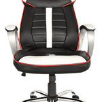 Silla Gamer Naceb NA-0910 Warhammer, Piel Sintetica, Ergonomica, Color Negro/ Blanco, Hasta 120KG