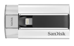 Memoria USB SanDisk iXpand 16GB USB 2.0 Lightning Para iPhone Y iPad PLATA/NEGRO