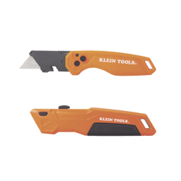 Juego de Navajas Multiusos Klein Tools 44312 Deslizable y Plegable de 135º O 180º/Boton de Liberacion Rapida y Facil/2 Piezas/Color Naranja