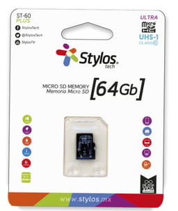 Memoria MicroSD 64GB Stylos STMSDS4B UHS1/sin Adaptador
