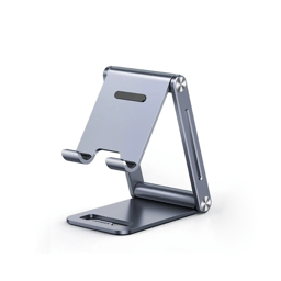 Soporte para Telefono Celular de Aluminio Ugreen 80708 Angulo Ajustable/ Compatible con Dispositivos de 4.7'-7.9''/ Antideslizante/ Plegable/ Gris