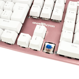 Teclado Mecánico Game Factor KBG400-PK-BL, Switch Rosa/ Azul, Retroilumando, USB