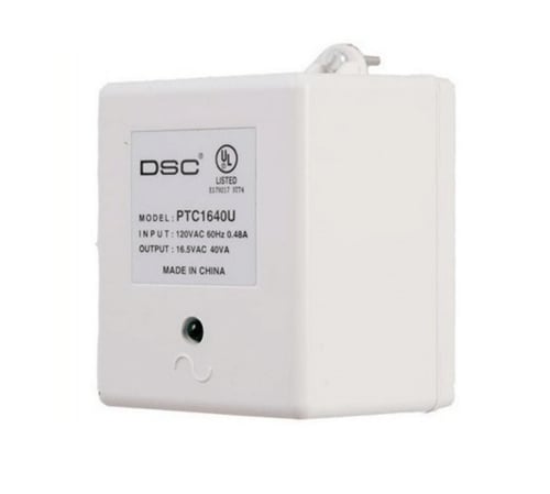 Transformador DSC PTC1640U, 16VCA/ 40VA Fusible Interno para Paneles y Modulos de Neo, Power Series y Maxsys