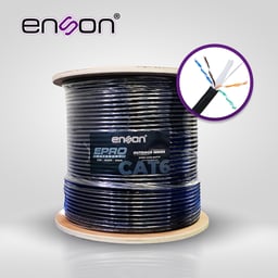 Bobina de Cable FTP CAT6 Enson EPRO-CAT6-OUFTP Forro PE Blindado 4 Pares Calibre 23 AWG 100% Cobre Uso Exterior, 305MTS