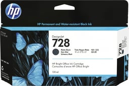 Tinta HP 728 LF Color Negro Mate DesignJet, 130ml, 3WX25A