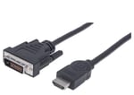 Cable de Video HDMI a DVI 24+1 de 1.8 Metros Manhattan 372503