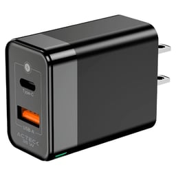 Cargador de Pared Acteck AC-935562, Energon Prime CP38W Carga Rapida, Conector USB Tipo A y USB Tipo C, 38W, Color Negro