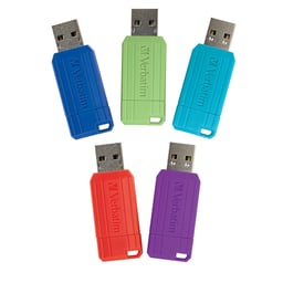 Paquete de 5 Memorias USB 2.0 32GB Verbatim 70055, Retráctil/Multicolor
