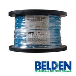 Bobina Cable de Alarma Contra Incendios Belden Forro PVC Azul CMR RISER-FPLR 2C, 18AWG Solido, Cobre, Monitorizacion, Deteccion, Circuitos: Audio, Control, Iniciacion, Notificacion/305MTS, 5320UL D151000