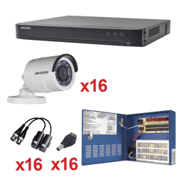 Kit DVR 16 canales Hikvision TurboHD 1080P/2.8MM, KH1080P16BW