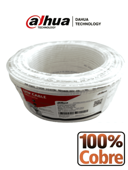Bobina de Cable UTP CAT5E Dahua DH-PFM920I-5EUN-C-V2-100 100 Metros/ Color Blanco/ Ideal Para Video y Redes