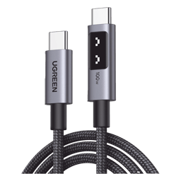 Cable USB-C a USB-C UGREEN 35501 Carga Rápida/480 Mbps/PD 3.0/QC 4.0/3.0/2.0/FPC/AFC/Caja de Aluminio/Nylon Trenzado/Negro
