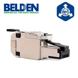 Conector Modular PLUG RJ45 CAT6A Belden RVAFPSME-S1 Revconnect Blindado, 23-24 AWG, Color Metal