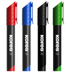 Marcador Kores permanente plástico con 4 colores, 209450
