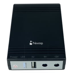 No Break Nextep NE-742 Para Modem / Entrada 12V / Salida 9/12V / 2 Salidas / Tamaño Compacto / Negro