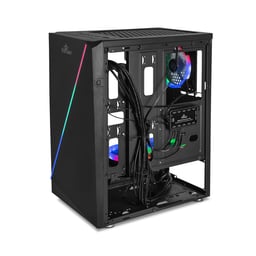 Gabinete Yeyian Crescent Master YCH-LAR7-01BK / Midi-Tower / ATX / Micro ATX / ARGB / USB 3.0 / Sin Fuente / Negro / 3 Vent Instalados