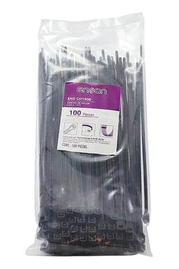 100 Piezas De Cinchos 4.8X190MM ENSON Color Negro ENS-CH190B