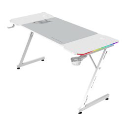 Escritorio Gamer Balam Rush Olympus Spot Glow MRX6000/140X60CM/ILUMINACION RGB/Porta Vasos/Gancho Para Audifonos/Tapete XXL 80X50CM/Color Blanco/BR-941402