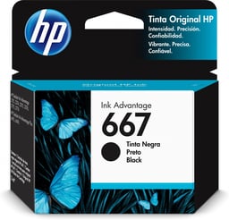 Cartucho de Tinta HP Ink Advantage 667 Negro, 120 Páginas, 3YM79AL