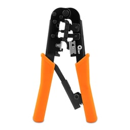 Pinza Ponchadora Qian QYZ-042CT, Para RJ-11/ RJ-45/ Color Negro-Naranja