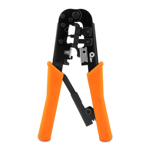 Pinza Ponchadora Qian QYZ-042CT, Para RJ-11/ RJ-45/ Color Negro-Naranja