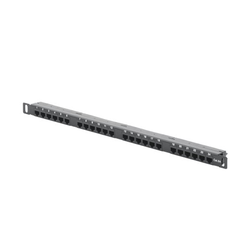 Panel de Parcheo de Impacto (110 ) Sin Blindaje de 24 Puertos CAT6A Linkedpro LP-PP-CU-6A-24P Con Barra Para Organizar Cable