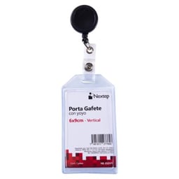 Paquete Con 12 Piezas de Porta Gafete Nextep NE-352VY de Plástico Flexible/6 x 9 cm/Con Yoyo/Vertical