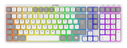 Teclado Inalambrico, Mecanico, Acteck Techno Pro TI790, 2.4 MHZ, 3 Modos BT, Switch Morado, Teclas de Perfil Bajo, RGB, Recargable, Elite Blanco, AC-940078