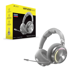 Diadema Audífonos c/Micrófono Inalámbricos Corsair Virtuoso Max Wireless ARGB/USB/Plata/CA-9011373-WW