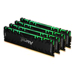 Memoria DDR4 32GB 3200MHZ (4X8GB) Kingston Renegade Black RGB CL16/ NON-ECC/ XMP, KF432C16RBAK4/32