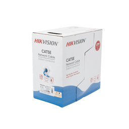 Bobina de Cable UTP Hikvision DS-1LN5E-SB CAT5E (24 AWG)/PVC (CM)/Uso en Interior/100% Cobre/Aplicaciones de CCTV y Redes de Datos/305 Metros/Azul