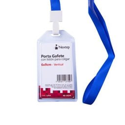 Paquete Con 12 Piezas de Porta Gafete Nextep NE-352VL de Plástico Flexible/6 x 9 cm/Con Listón para Colgar/Vertical