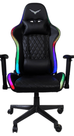Silla Gamer Naceb NA-09S2 Neon Demon, Reclinable, Con Control Remoto P/RGB, Color Negro, Hasta 150KG