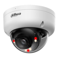 Camara Domo IP Dahua DH-IPC-HDBW1439E1-A-IL De 4MPX / 2.8MM / Iluminador Dual / IR De 30M / Deteccion Humana / IR + Luz Calida 30M / H.265 / WDR Real / POE / 3D DNR / HLC / IP67 / IK08