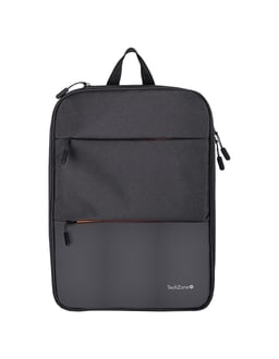 Mochila Para Laptop 16" Techzone TZLBP14 Expand Dos Bolsas Con Cierre Al Frente y Dos Laterales de Malla, Poliester, Color Negro