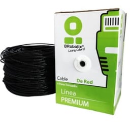 Bobina De Cable UTP Cat5E Brobotix 055100 Para Exteriores / CCA / Doble Forro / 100M / Negro