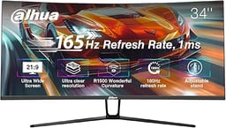Monitor 34'' DAHUA DHI-LM34-E330CA/LED/Curvo/3440X1440/HDMI/DP/180HZ/Color Negro