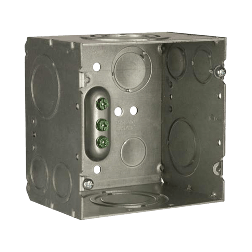 Caja Cuadrada Galvanizada 4- 11/16" X 4 11/16" con Profundidad de 3-1/4" Raco HUB260