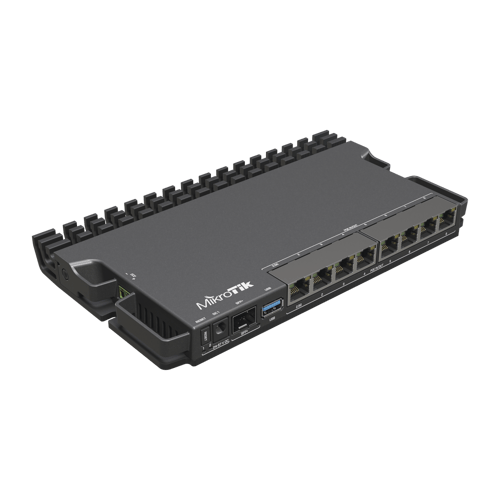 Router OS V7 Mikrotik RB5009UPR+S+IN, 8 Puertos POE IN/OUT, ARM 64 BITS,1 SFP+ 350-1400 MHZ 150 W