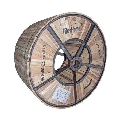 Carrete de 4 KM de Fibra Optica Aerea (ADSS) G.652D Linkedpro OC-ADSS-48C-S100/4KM Monomodo de 48 Hilos, Exterior, Span 100, Loose Tube