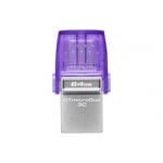Memoria USB 64GB Kingston Datatraveler Micro Duo 3C USB A/C Morado, DTDUO3CG3/64GB