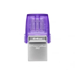 Memoria USB 64GB Kingston Datatraveler Micro Duo 3C USB A/C Morado, DTDUO3CG3/64GB