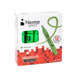 Caja C/12 Piezas Marcador Nextep Resaltador/Color Verde/NE-079V