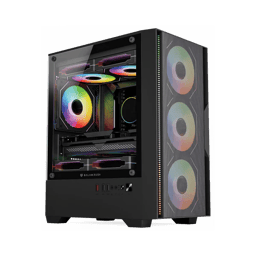 Gabinete Balam Rush Nitrox Edge Pro Aircool 4900C Mini Torre Negro Cristal Templado