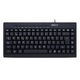 Mini Teclado Alámbrico Brobotix 963067 Multimedia USB, Cable 1.4 M, Español, Color Negro