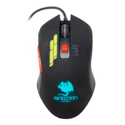 Mouse Gaming Necnon NCGMHY01RG USB 2.0 Alambrico 3200 DPI, 6 Botones, Negro